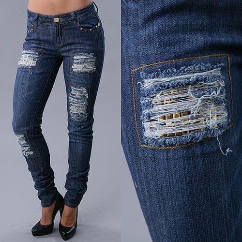 Apple Bottoms Studded Distressed Jeans