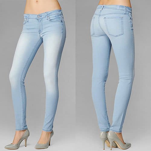 The Skinny Second Skin Jeggings in Baby Blue