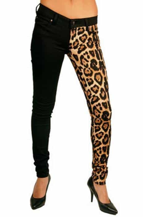 Tripp NYC Split-Leg Jeans in Leopard Print