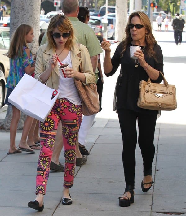 Emma Roberts and her mother Kelly Cunningham out and about in Beverly Hills, California on July 6, 2012