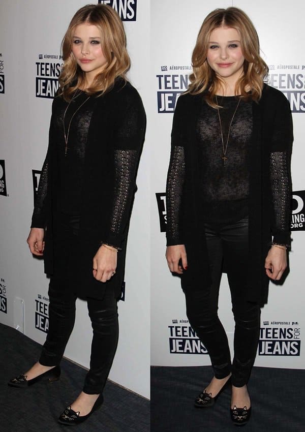 Chloe Moretz promotes a campaign seeking to donate jeans to homeless teens