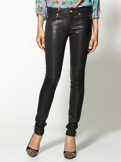 7 For All Mankind The High Shine Leather-Like Skinny Jeans