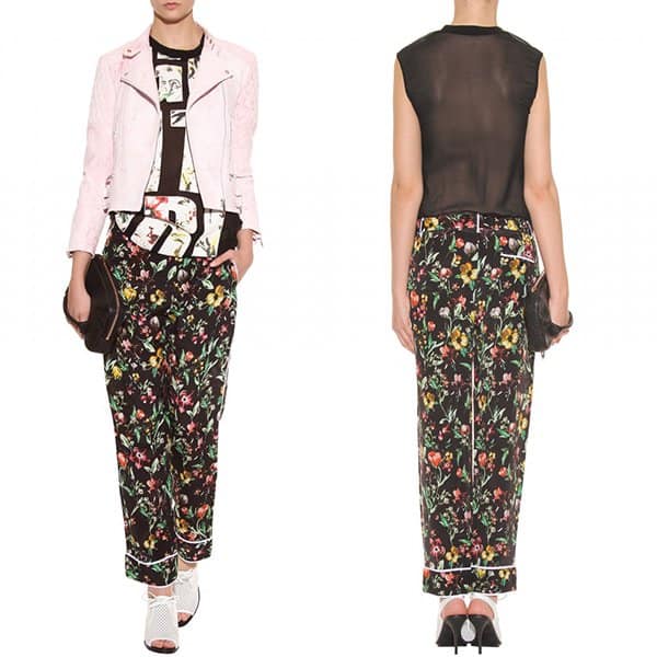3.1 Phillip Lim Floral Print Silk Trousers