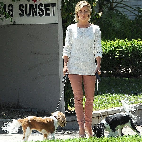 Julianne Hough out walking her dogs in West Hollywood, California on May 28, 2013