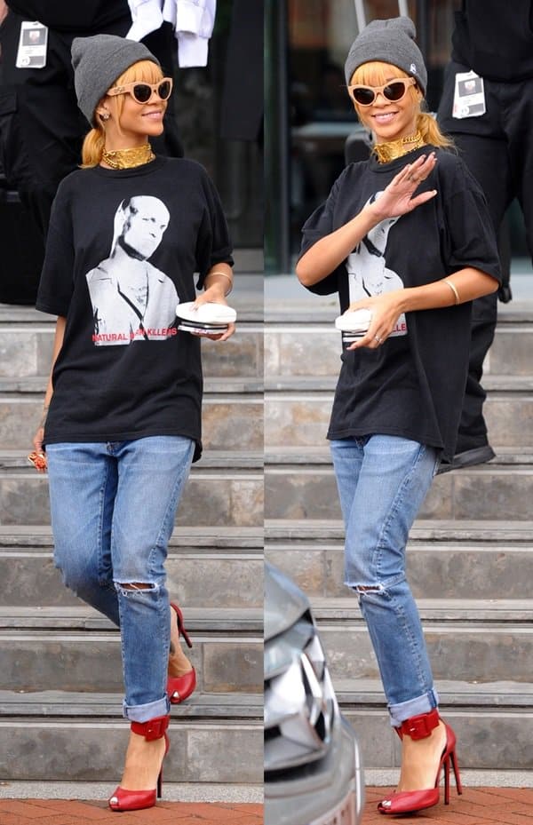 Rihanna leaving the Lowry hotel in Manchester, England, on June 13, 2013