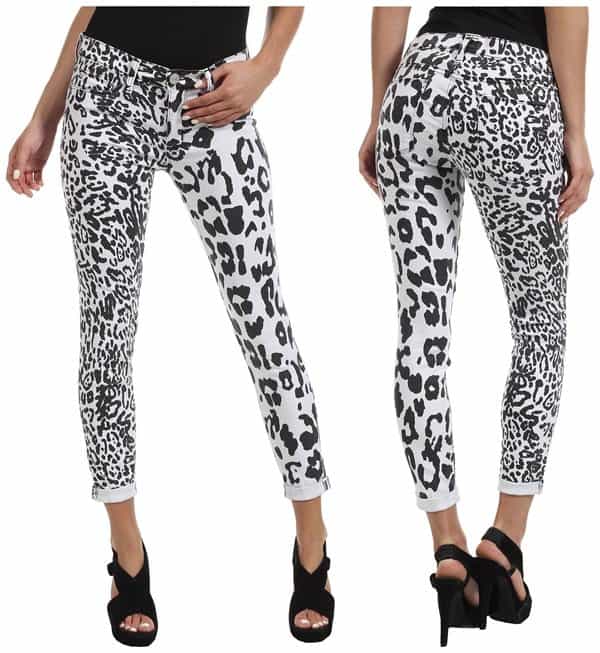 Hudson Harkin Crop Skinny Jeans in Black & White Leopard