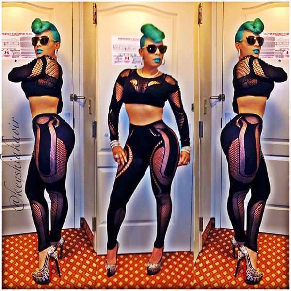 Keyshia Ka'Oir's Instagram shots of her outfit for her tour in Newburgh, New York, on August 24, 2013