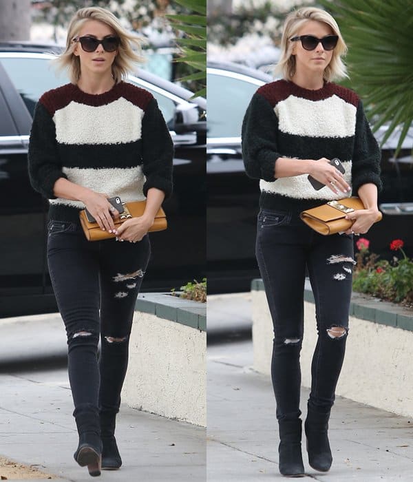 Julianne Hough going for lunch in black AG Adriano Goldschmied legging jeans