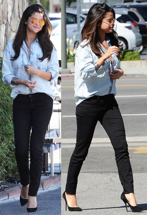 Selena Gomez wore a pair of extremely skinny jeans from AG Adriano Goldschmied
