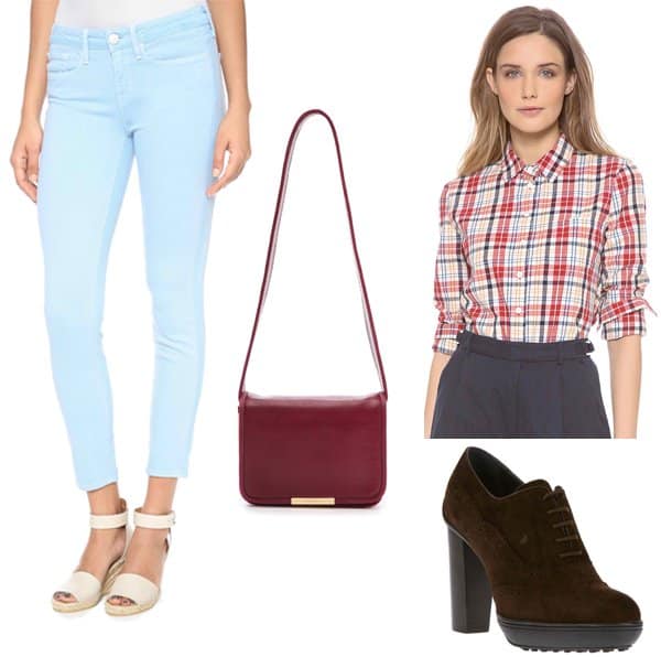 Taylor Swift inspired outfit with colorful jeans