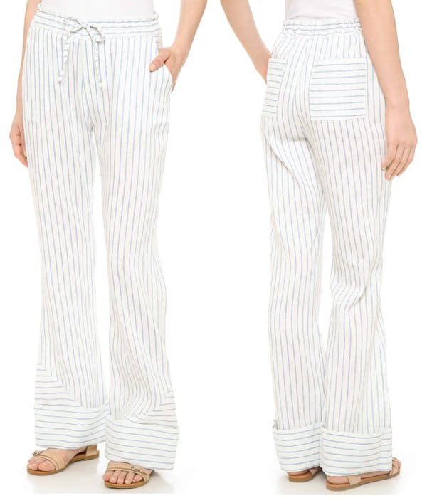 Band of Outsiders Stripe Suiting Wide Leg Pants