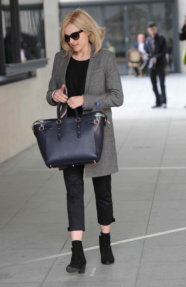 Fearne Cotton is seen arriving at BBC Radio 1 studios in London on May 23, 2014