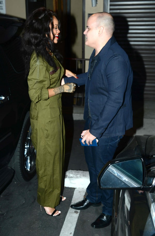 Rihanna visits the luxurious family-run Italian restaurant Giorgio Baldi and meets a fan in Santa Monica