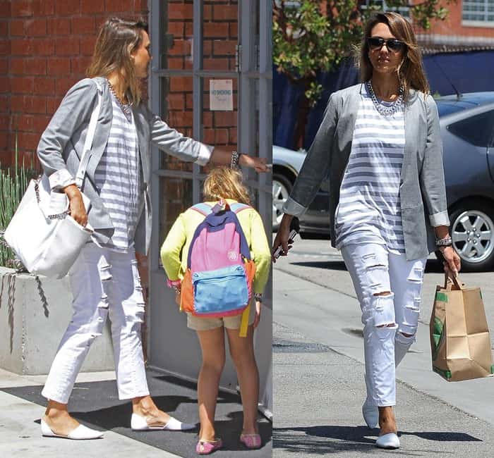 Jessica Alba spotted at Mrs. Winston's Green Grocery with her daughter
