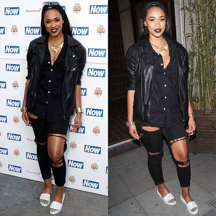 Tamera Foster's black jeans that are the bee's knees