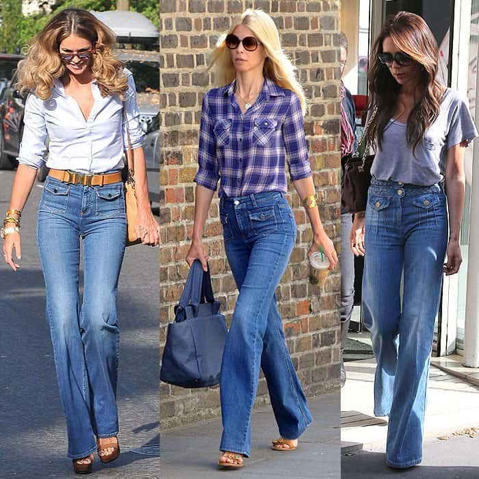 tucked tops with high-waist jeans