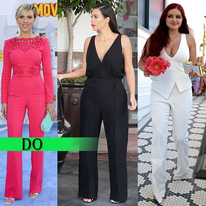 Scarlett Johansson, Kim Kardashian, and Ariel Winter in impeccably tailored jumpsuits