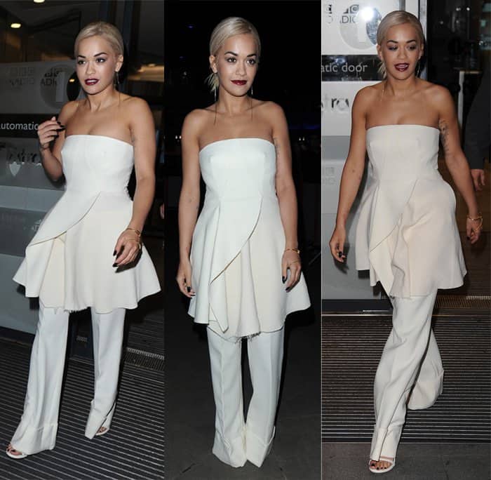 Rita Ora shows how to wear a dress over pants