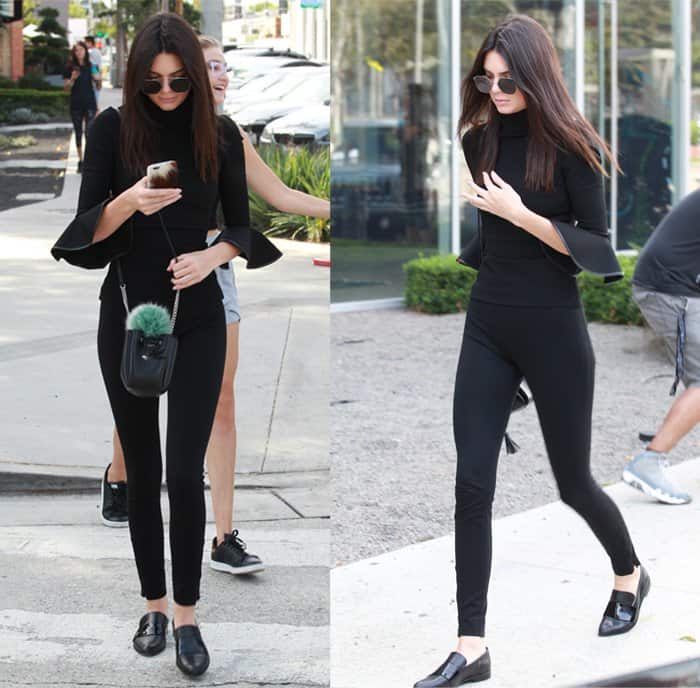 Kendall Jenner enjoys a day out in Beverly Hills, lunching at Zinc and later stopping by Go Greek Yogurt in California on October 24, 2015