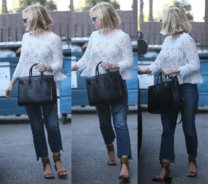 Kristen Bell leaving the back of a salon in Los Angeles