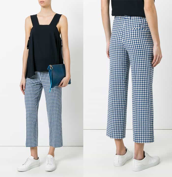 Incotex gingham check cropped trousers