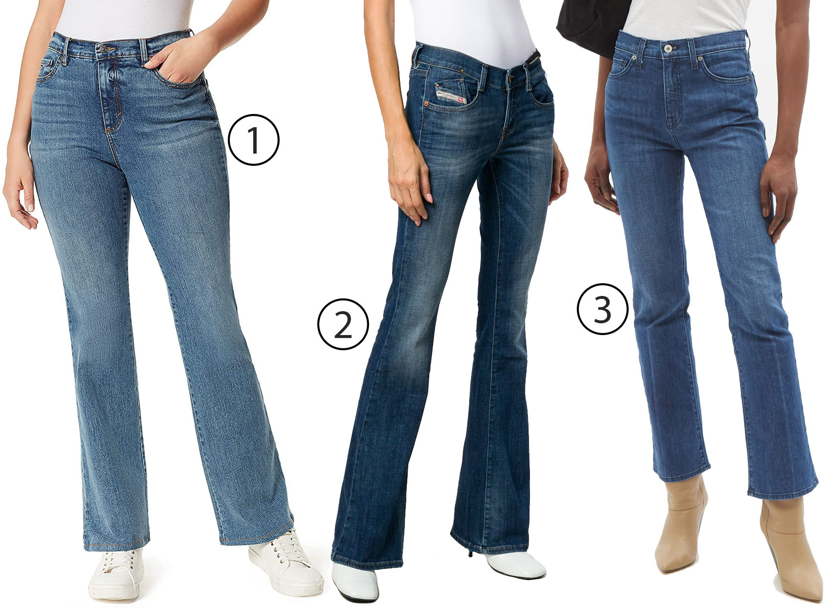 1. Gloria Vanderbilt Amanda Hr Boot Cut Jeans 2. Diesel Bootcut D-ebbey Jeans 3. Nili Lotan High-rise Bootcut Jeans