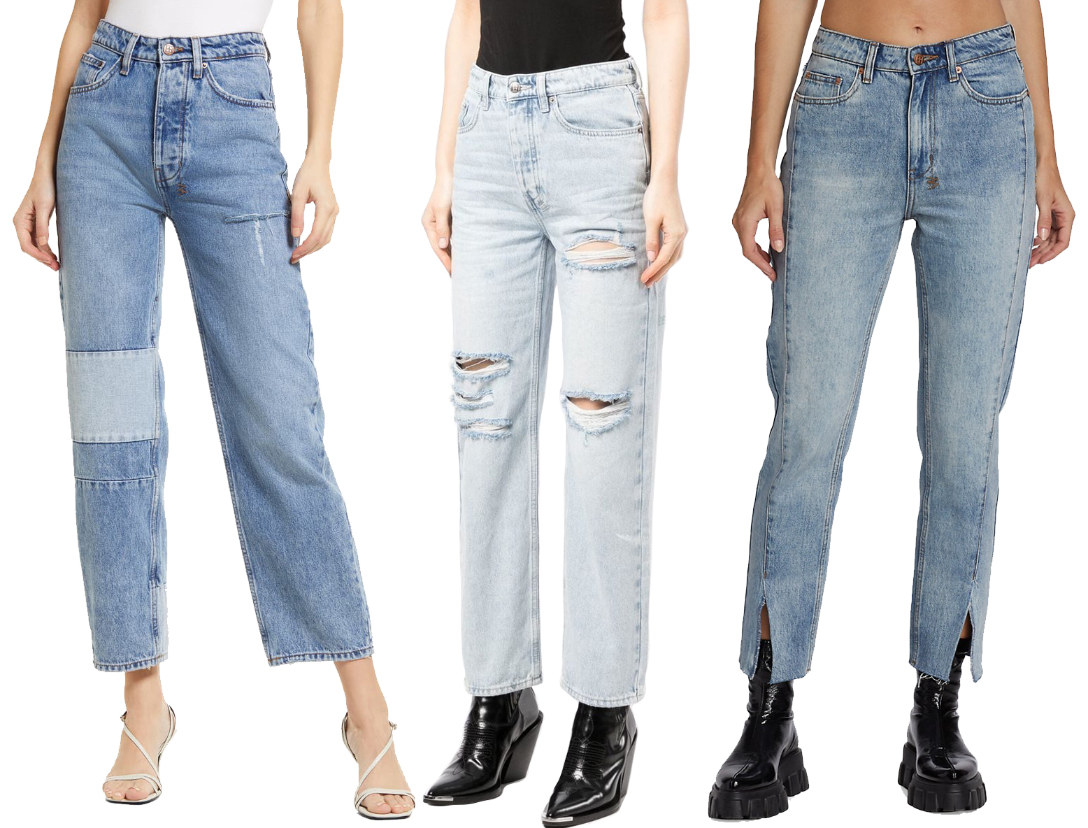 Ksubi Brooklyn Distressed Patchwork Straight-Leg Non-stretch Jeans; Ksubi Brooklyn Distressed Jeans; Ksubi Nine O Lifetime Panel High-Waisted Slim-Fit Jeans